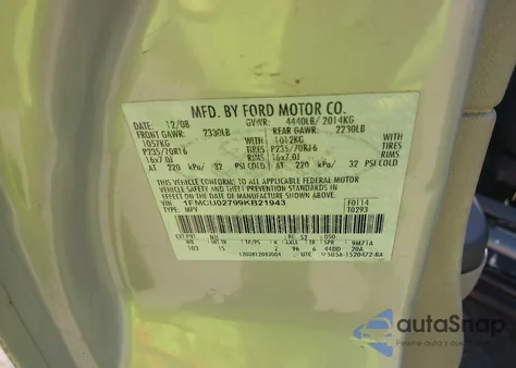 2009 Ford Escape Xls/Xls Manual from USA, damaged, VIN 1FMCU02799KB21943